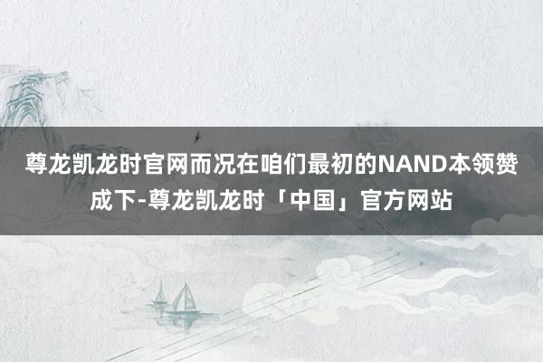 尊龙凯龙时官网而况在咱们最初的NAND本领赞成下-尊龙凯龙时「中国」官方网站